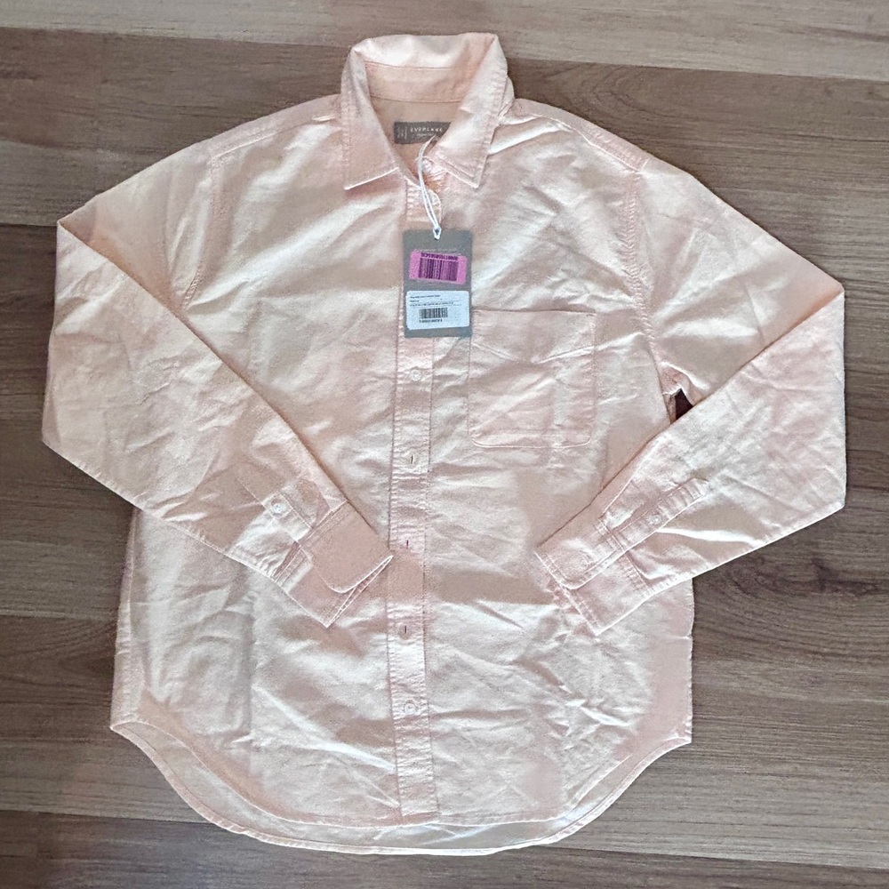 NEW NWT Everlane The Relaxed Oxford Button Down Shirt in Apricot Size 2 Cotton - Picture 2 of 5